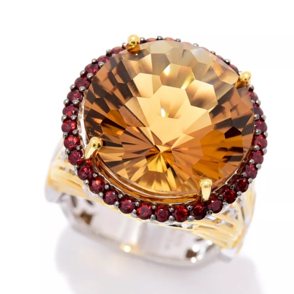 Elegant Citrine and Garnet Gems En Vogue Gemstone Ring - Picture 1 of 8